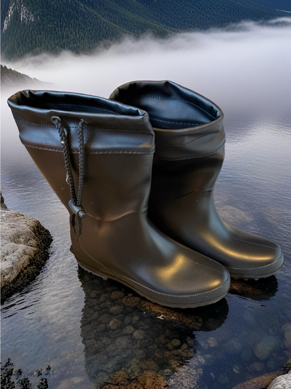 Macy's Black Women's Mid-Calf Waterproof Rain Boots